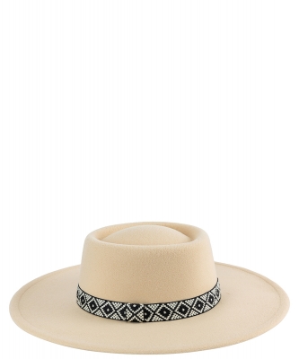 Boho Fedora Hat HA320040 IVORY